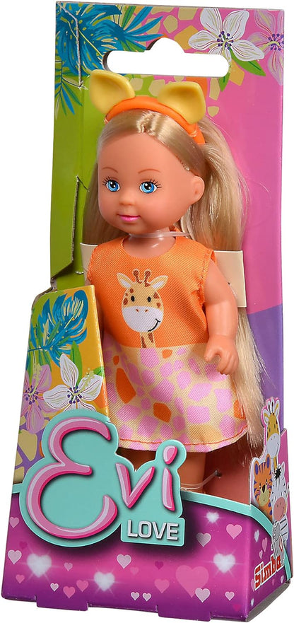 Simba 105733623 Evi Love Cutie, 3 Assorted Colours, Toy Doll Wearing a Cute Animal Outfit with Headband, 12 cm, from 3 Years