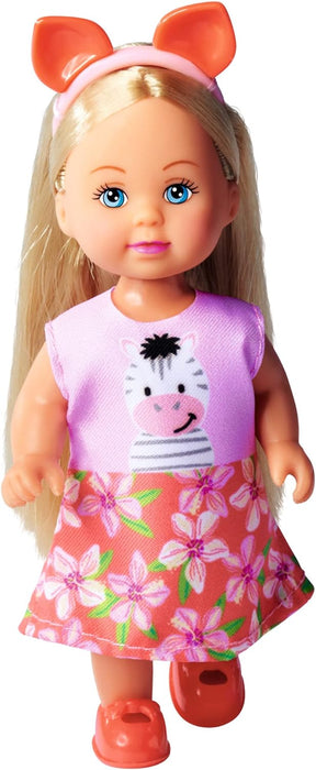 Simba 105733623 Evi Love Cutie, 3 Assorted Colours, Toy Doll Wearing a Cute Animal Outfit with Headband, 12 cm, from 3 Years