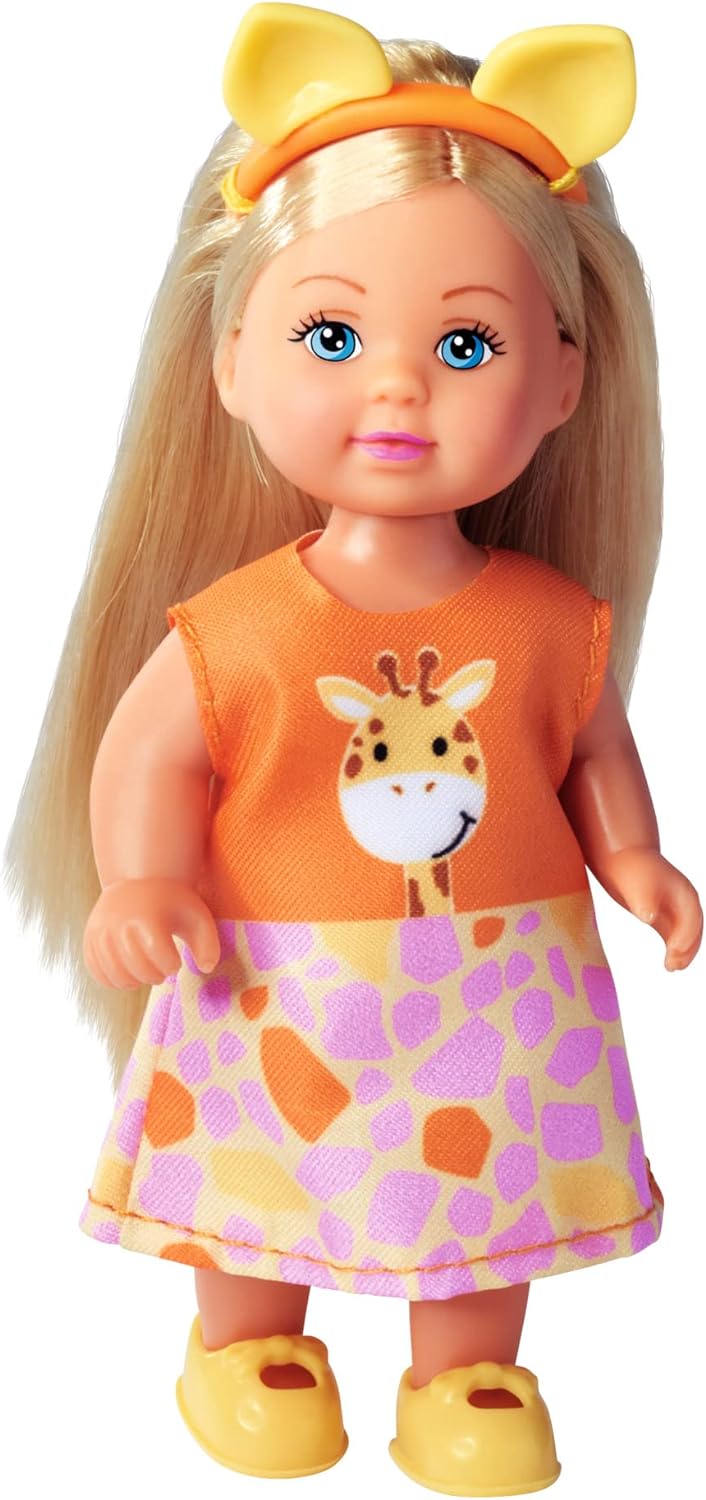 Simba 105733623 Evi Love Cutie, 3 Assorted Colours, Toy Doll Wearing a Cute Animal Outfit with Headband, 12 cm, from 3 Years