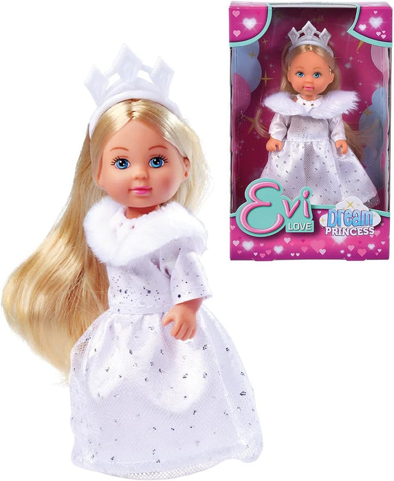 Simba Evi Love Dream Princess Toy Doll in Dreamy Winter Dress with Fur Trim and Glitter Elements, 12 cm, from 3 Years