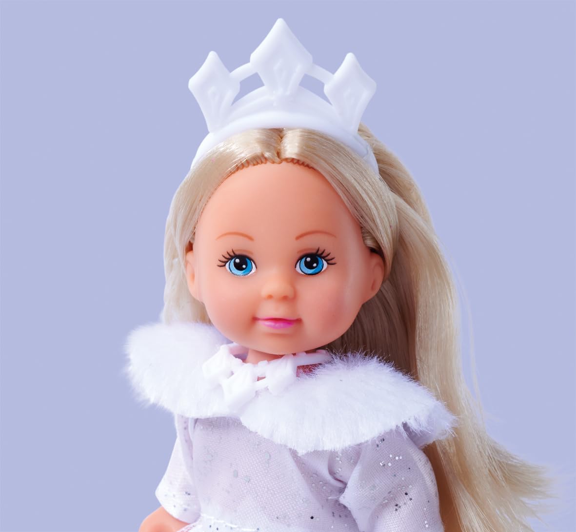 Simba Evi Love Dream Princess Toy Doll in Dreamy Winter Dress with Fur Trim and Glitter Elements, 12 cm, from 3 Years