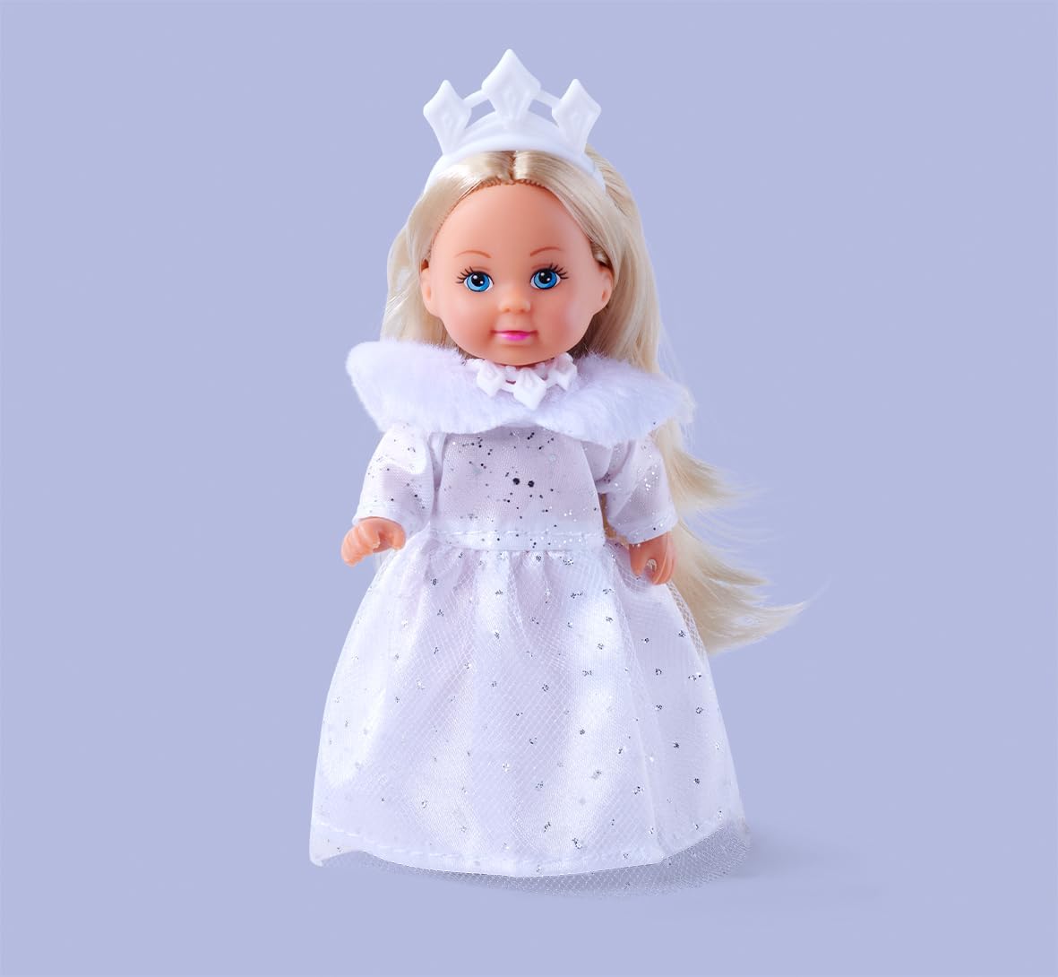 Simba Evi Love Dream Princess Toy Doll in Dreamy Winter Dress with Fur Trim and Glitter Elements, 12 cm, from 3 Years