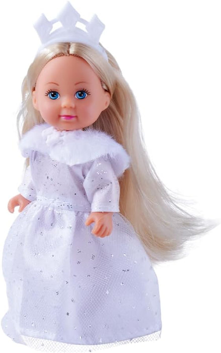 Simba Evi Love Dream Princess Toy Doll in Dreamy Winter Dress with Fur Trim and Glitter Elements, 12 cm, from 3 Years