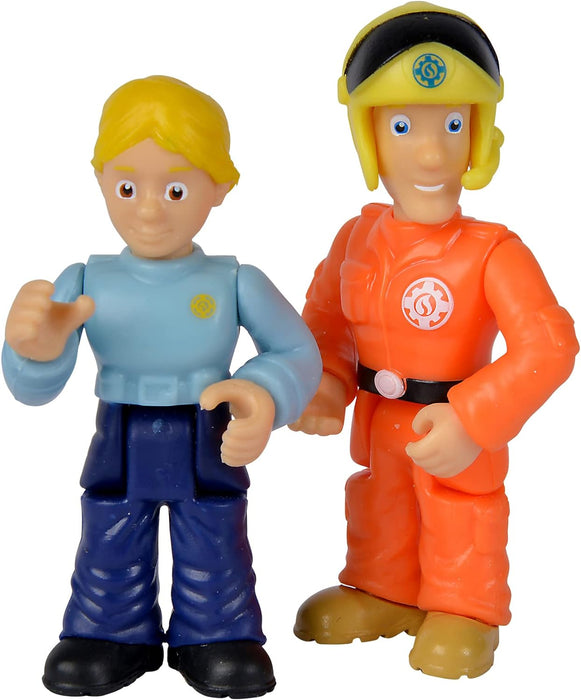 Simba 109252585 Fireman Double Set, 2 Assorted Compartments, Only One Item, Sam and Rose or Penny and Tom, Figure 7 cm, Movable, from 3 Years