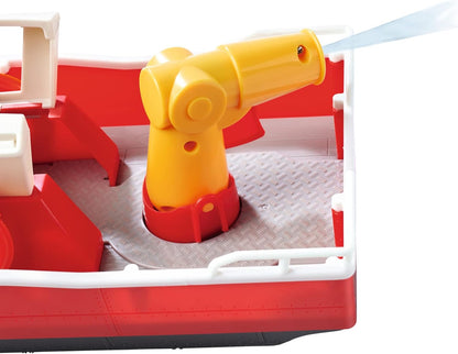 Simba 109252580 - Feuerwehrmann Sam Feuerwehrboot Titan, 32cm, schwimmendes Spielzeug-Schiff, ab 3 Jahre, bespielbar an Land und im Wasser, Badewannenspielzeug mit Wasserkanonen und Figur