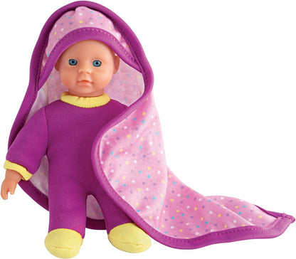 Simba 105010005 - Laura Lovely, Weichkörperpuppe eingewickelt in eine süße Schmusedecke, 15cm, Spielpuppe, Babypuppe ab 1 Jahr