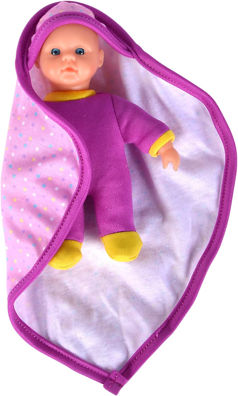 Simba 105010005 - Laura Lovely, Weichkörperpuppe eingewickelt in eine süße Schmusedecke, 15cm, Spielpuppe, Babypuppe ab 1 Jahr