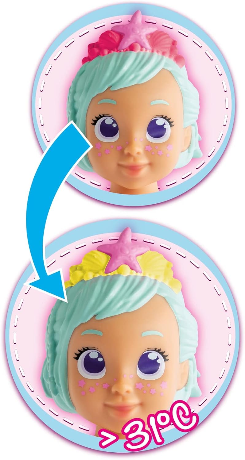 Simba 105030007 - New Born Baby Meerjungfrau, badefähige Vollvinylpuppe mit Farbwechselfunktion, leicht zu trocknen, Spielpuppe, Badewannenspielzeug, 30cm, ab 2 Jahre, Lila