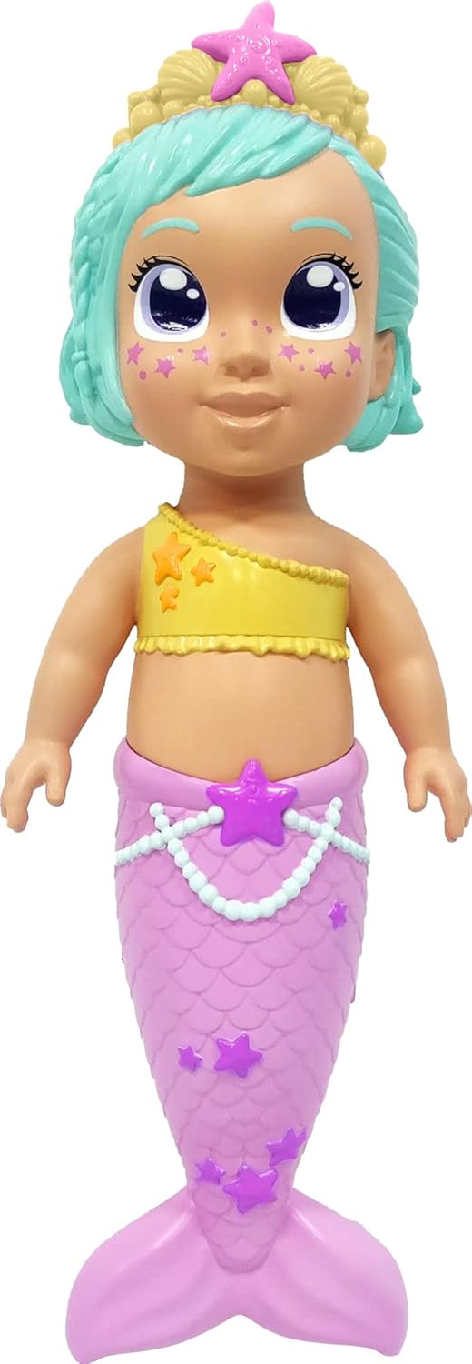 Simba 105030007 - New Born Baby Meerjungfrau, badefähige Vollvinylpuppe mit Farbwechselfunktion, leicht zu trocknen, Spielpuppe, Badewannenspielzeug, 30cm, ab 2 Jahre, Lila