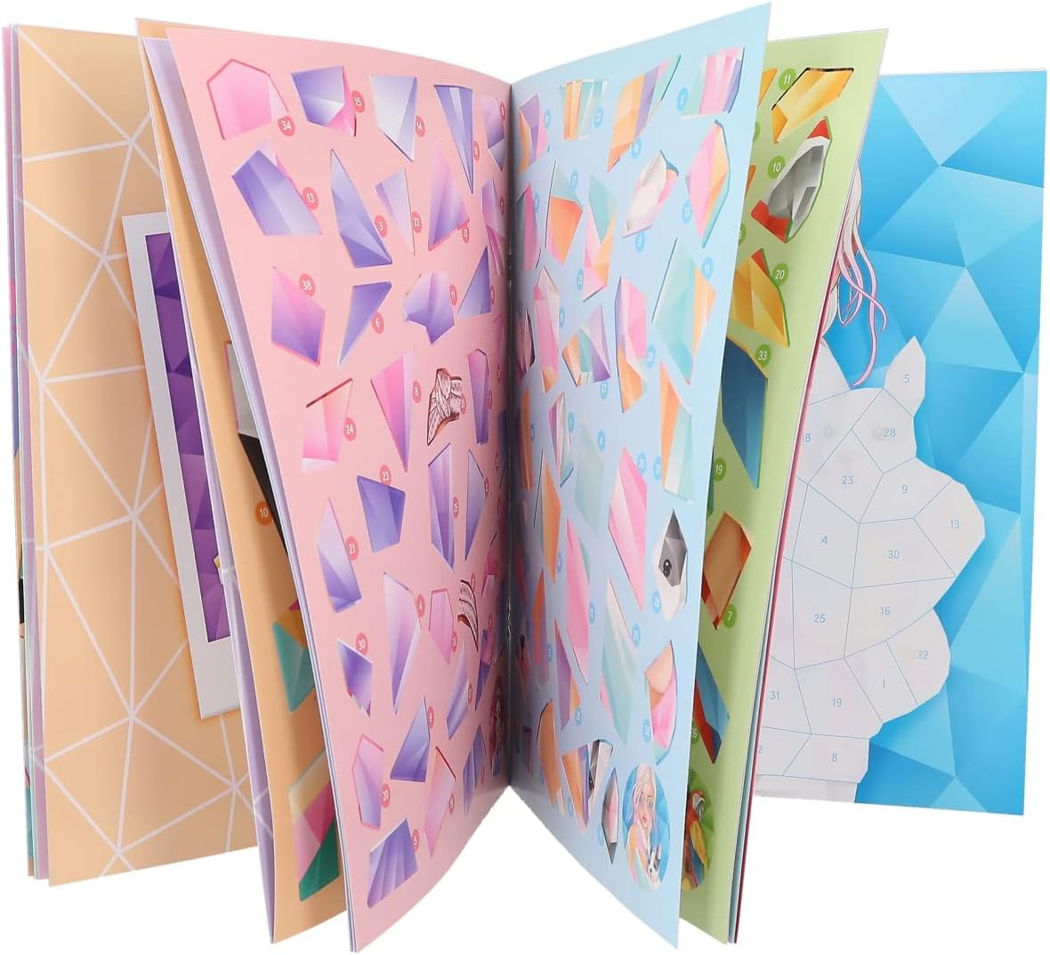 Depesche 12485 TOPModel Fantasy Number Sticker - Sticker Book with 16 Pages for Designing Outfits by Numbers, Includes 8 Sticker Sheets