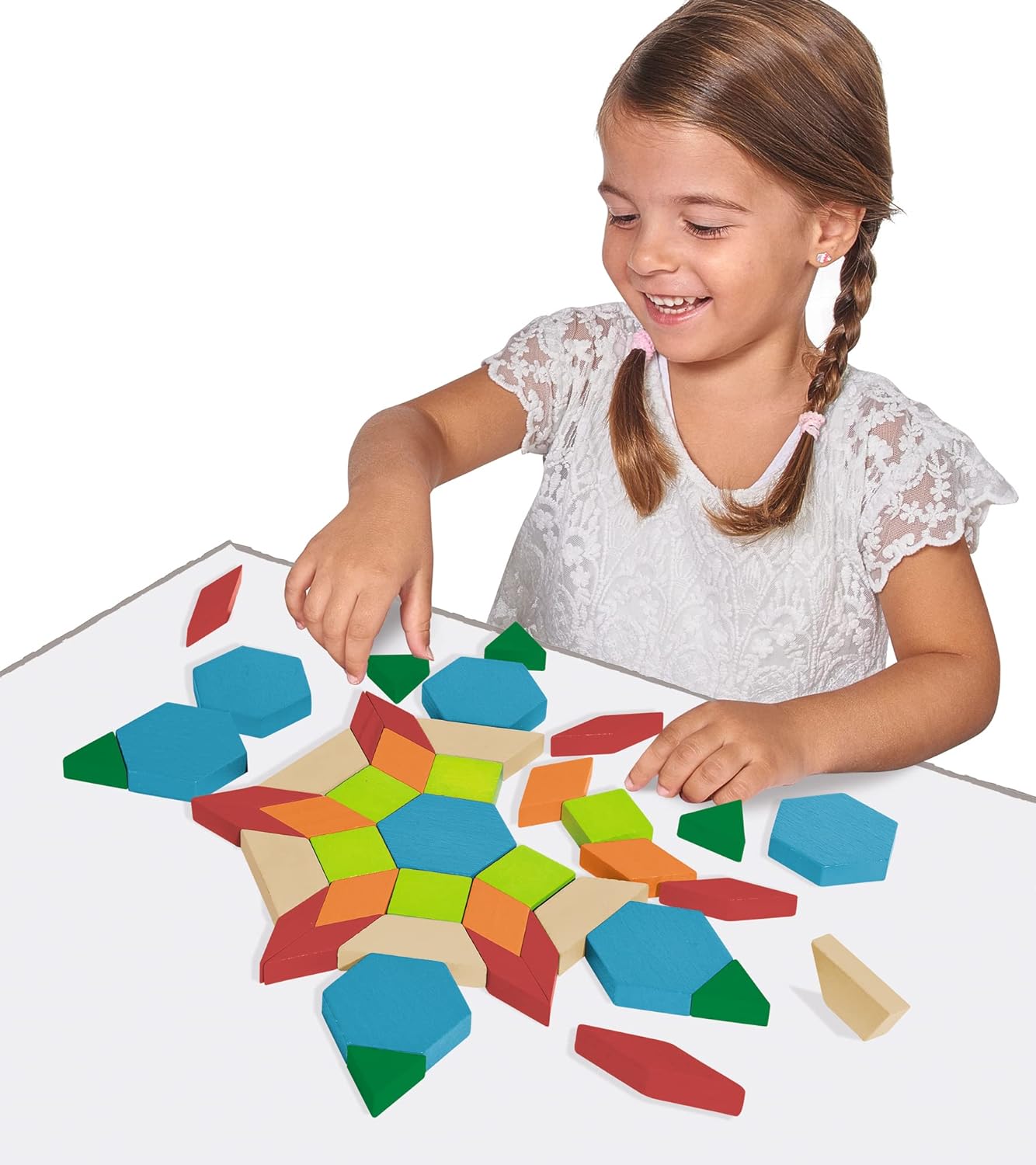 Eichhorn - Legespiel Mosaik, 200 teilig, inkl. Vorlagemotiven zum nachlegen, aus 100 Prozent FSC zertifiziertem Buchenholz, ab 3 Jahren, Bunt, 100072321