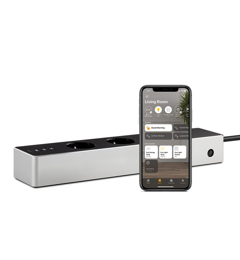 Eve Energy Strip - Smart Triple Outlet & Power Meter With Apple Homekit Technology