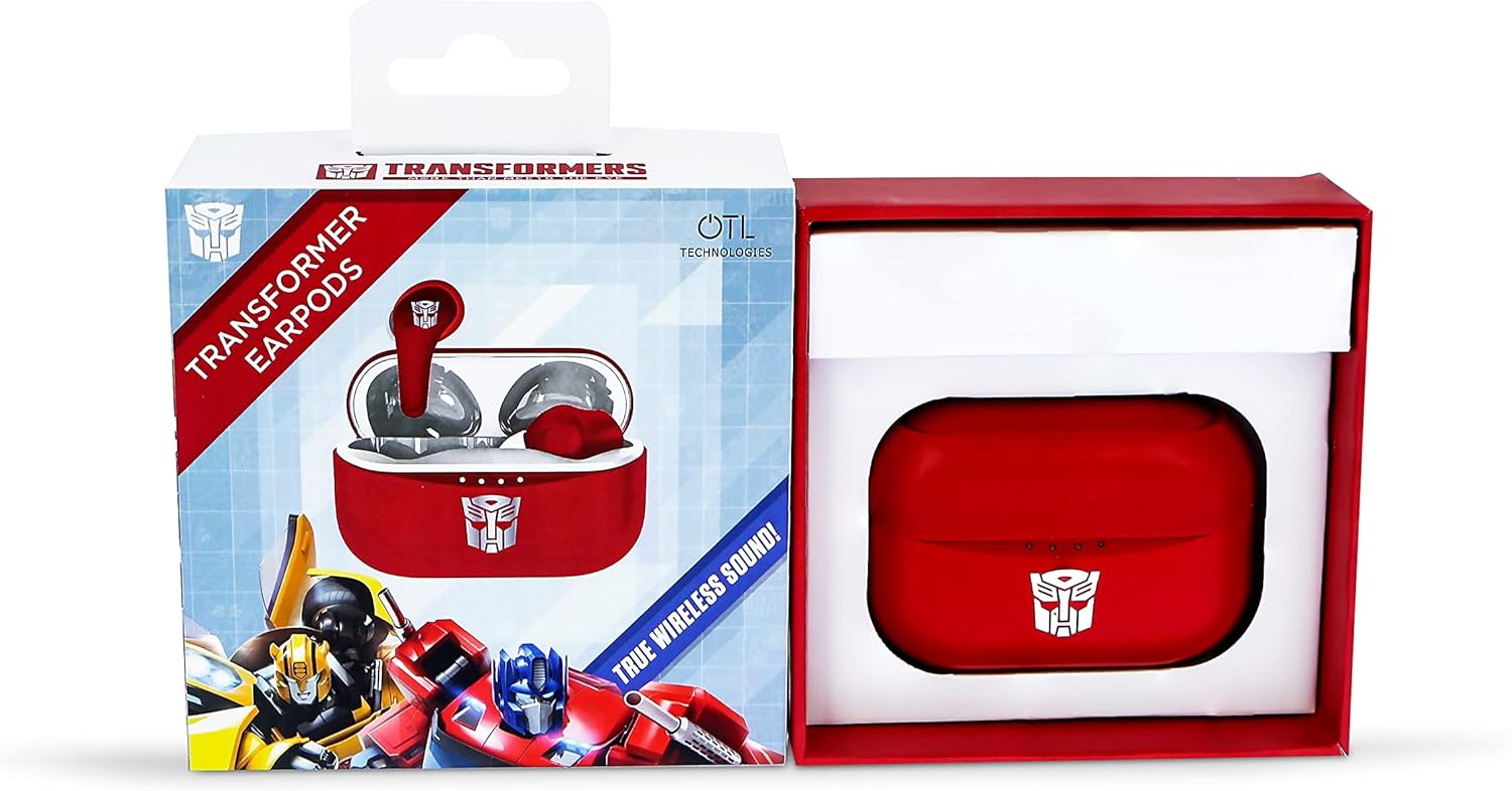 OTL Technologies TF0933 Transformers Autobot TWS Wireless Earphones with Charging Case Red