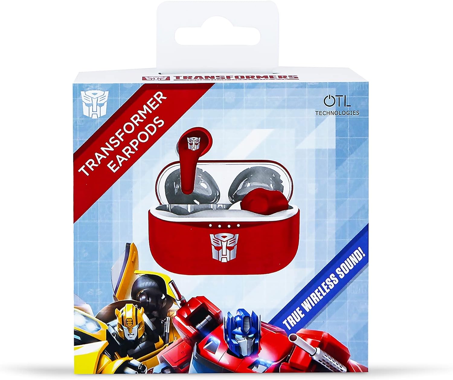OTL Technologies TF0933 Transformers Autobot TWS Wireless Earphones with Charging Case Red