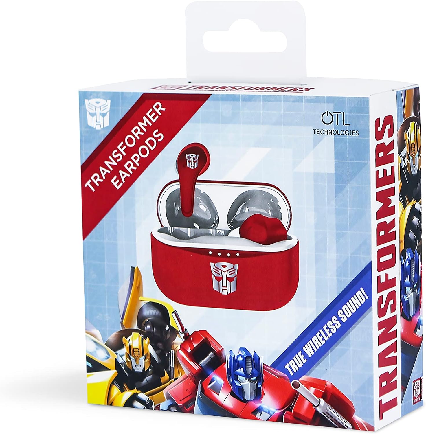OTL Technologies TF0933 Transformers Autobot TWS Wireless Earphones with Charging Case Red