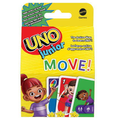 Mattel Games UNO Junior Move Kids Card Game with Action Rules for Family Night, Game Night, Travel, Camping and Party, UNO Cards, HNN03 Medium Junior Move