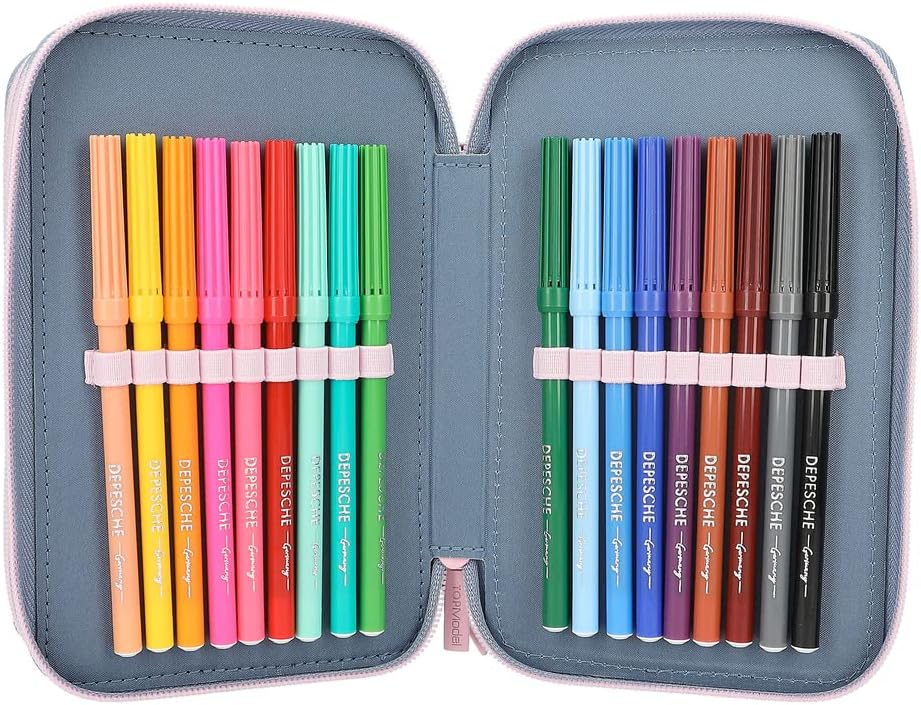 Depesche TOPModel - Triple Pencil Case LED - Cats Mood Barometer - (0412261)