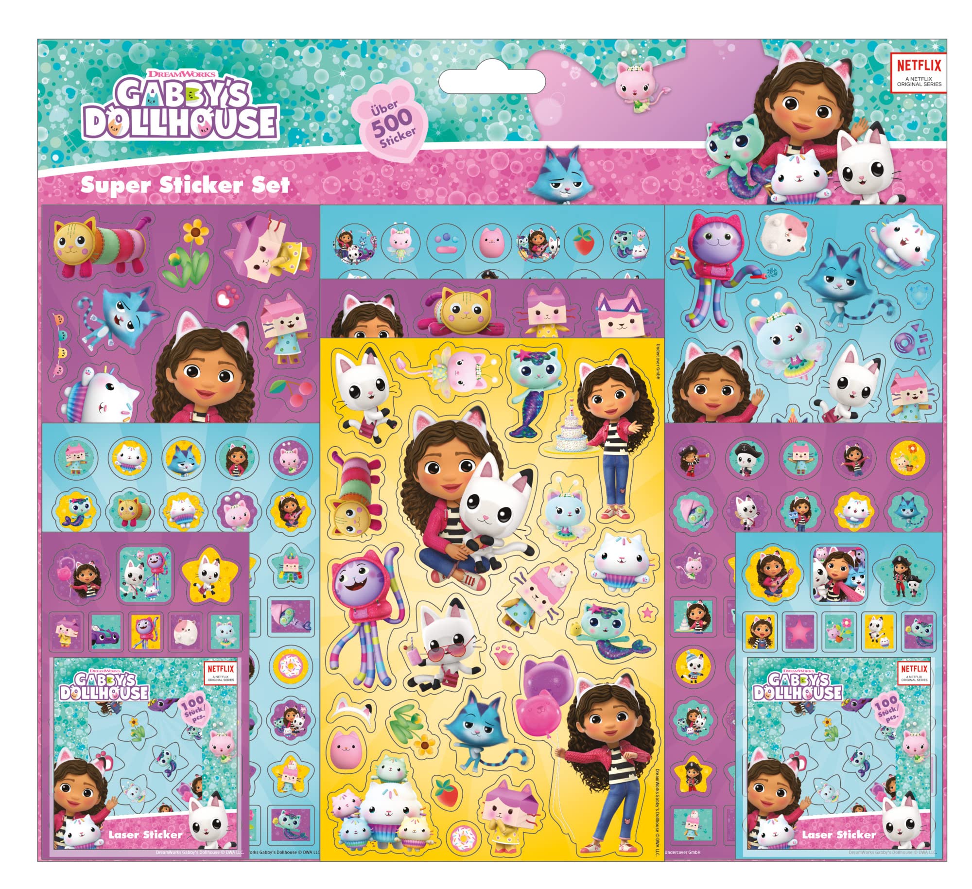 Undercover 66000000035 - Gabby's Dollhouse Mega Set Stickers - 500 Gabbys Dollhouse Stickers by Undercover
