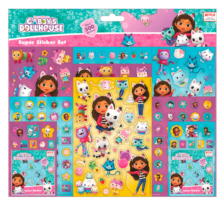 Undercover 66000000035 - Gabby's Dollhouse Mega Set Stickers - 500 Gabbys Dollhouse Stickers by Undercover