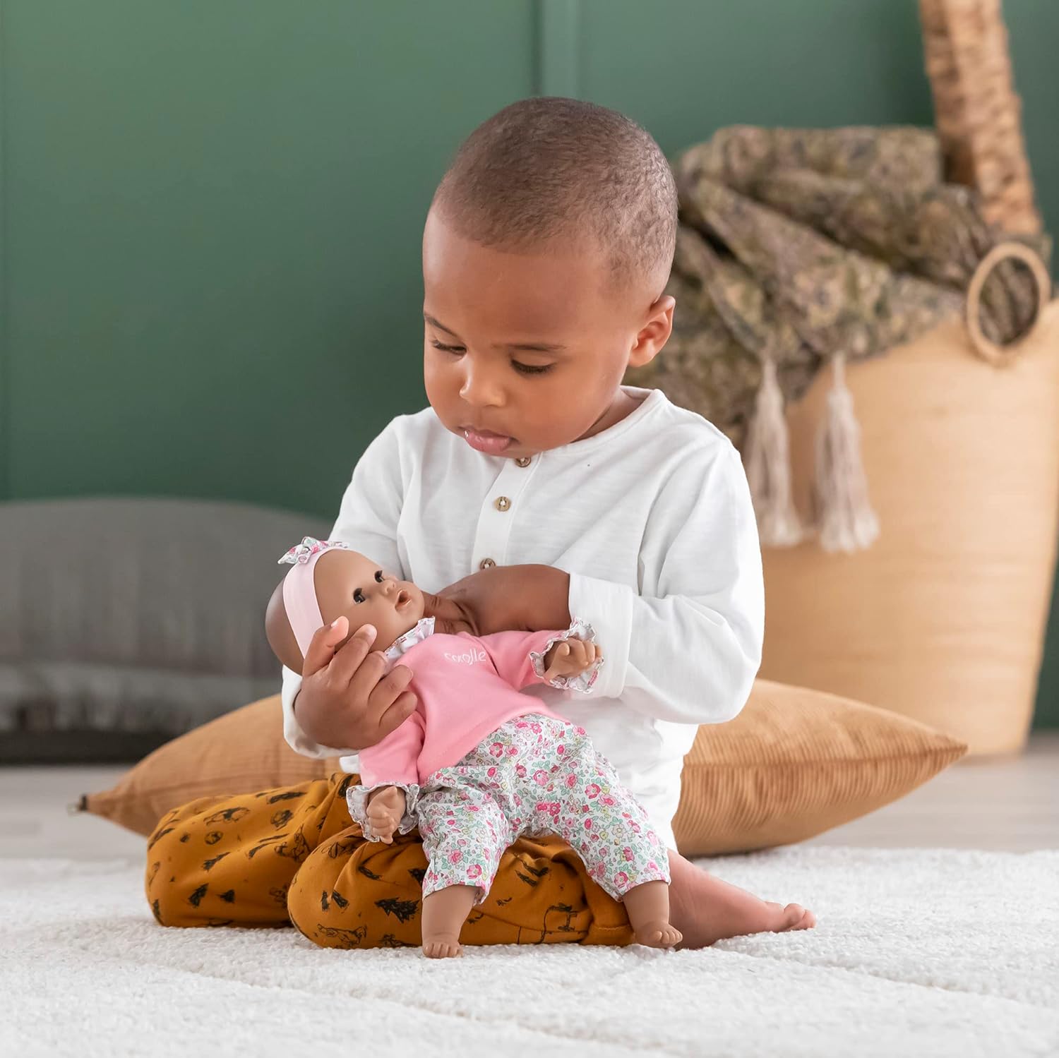 Corolle Calin Maria Soft Body Doll with Sleeping Eyes, Removable Headband, Vanilla Fragrance, 30 cm, Keeps Thumb in Mouth, from 18 Months