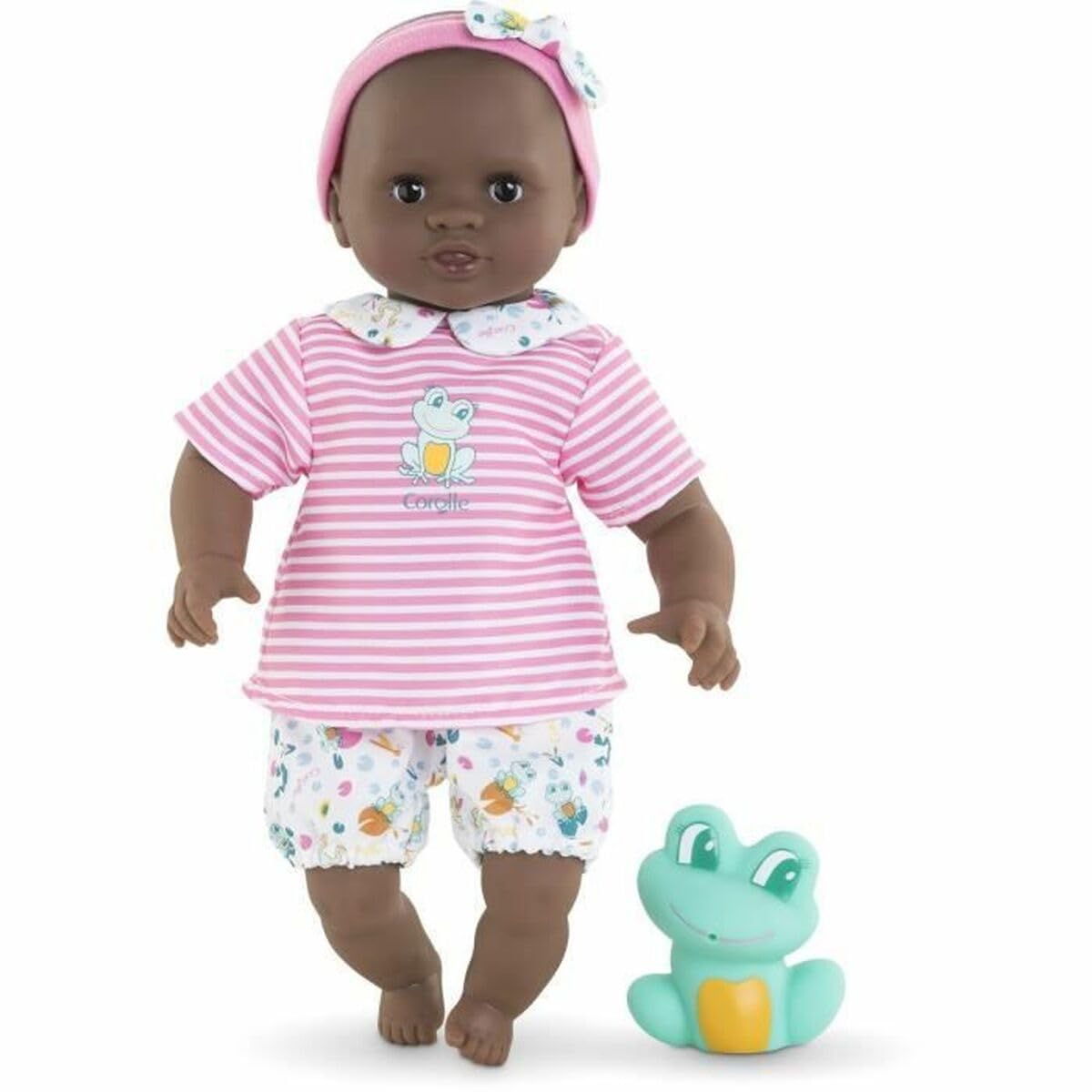 Corolle First Baby Doll, Baby Bain, 9000100660 Bath Baby Alyzée, Soft Body Bath Doll with Bath Animal, Sleeping Eyes, Vanilla Fragrance, Removable Clothes, 30 cm, from 18 Months