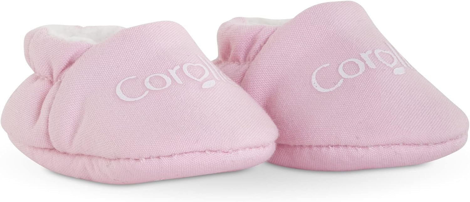 Corolle Baby Doll Pink Slippers Outfit Accessory - Mon Premier Poupon Clothing and Accessories fit 12" Dolls, for Kids Ages 18 Months and up