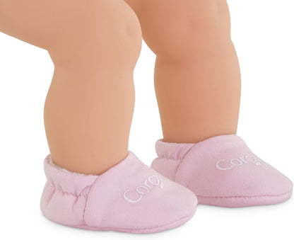 Corolle Baby Doll Pink Slippers Outfit Accessory - Mon Premier Poupon Clothing and Accessories fit 12" Dolls, for Kids Ages 18 Months and up