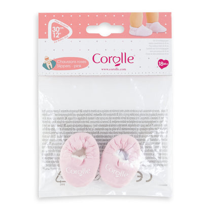 Corolle Baby Doll Pink Slippers Outfit Accessory - Mon Premier Poupon Clothing and Accessories fit 12" Dolls, for Kids Ages 18 Months and up