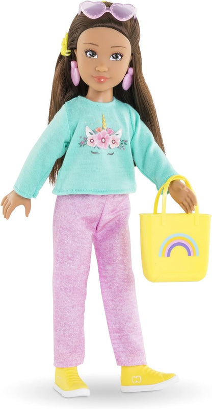 Corolle 9000600090 Model Accessories, Girls Luna Shopping Dressing Doll with Earrings and 6 Surprises, Vanilla Scent, 28 cm, from 4 Years, Natural, Pink