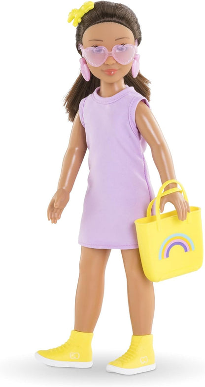 Corolle 9000600090 Model Accessories, Girls Luna Shopping Dressing Doll with Earrings and 6 Surprises, Vanilla Scent, 28 cm, from 4 Years, Natural, Pink
