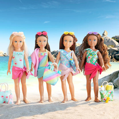 Corolle Girls 9000600140 Zoe at the Beach Doll Set with 5 Accessories, 28 cm, from 4 Years