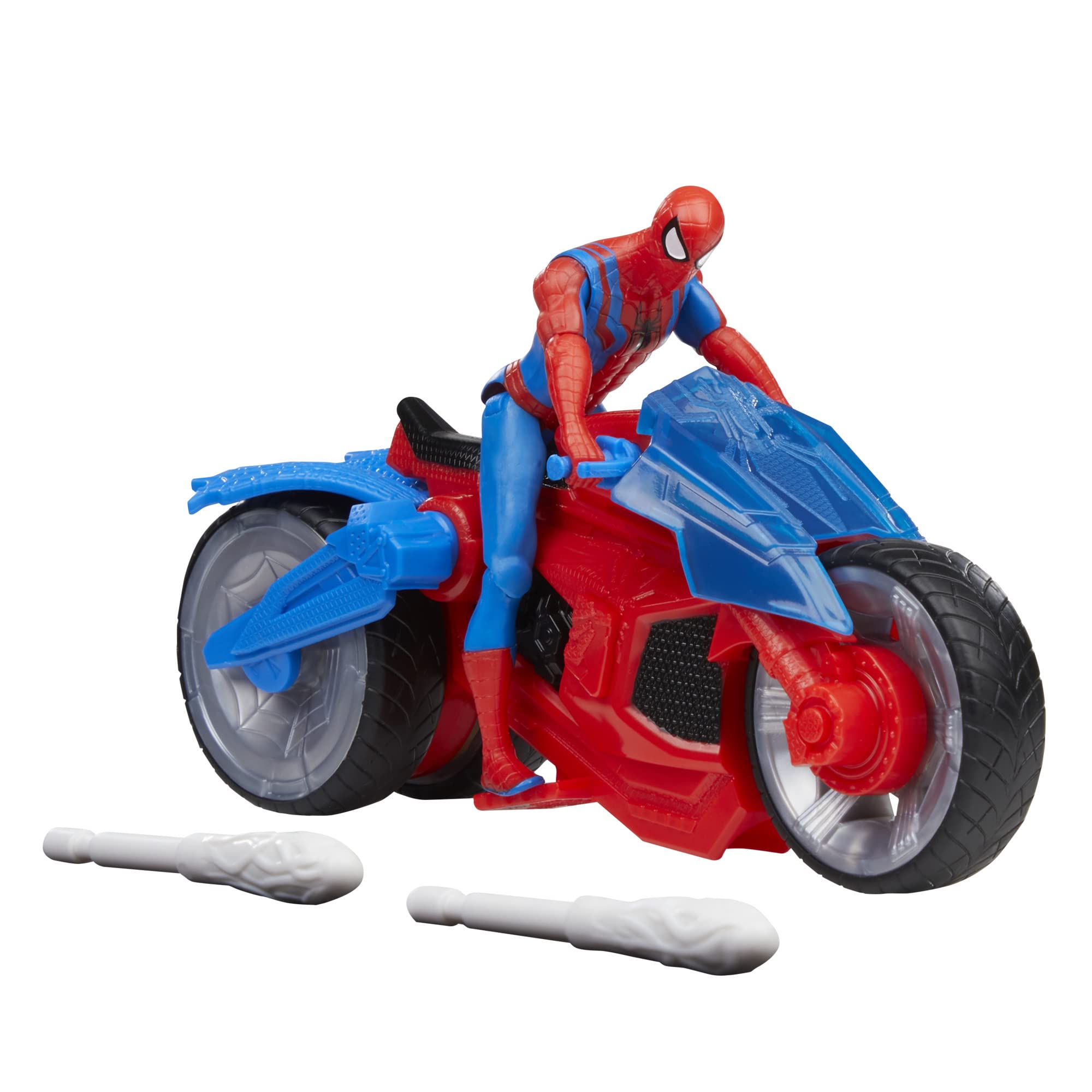 Marvel Spider-Man-F68995L0 Spiderman Spider-Man-Moto Set de Juego con Figura de acción de 10 cm con vehículo y 2 proyectiles arácnidos, Multicolor, Medium (Hasbro 5010994182533)