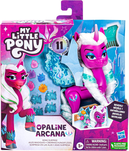 My Little Pony Bambole Opaline Arcana Wing Surprise, giocattolo Alicorn da 12,7 cm con accessori, giocattoli per bambine e ragazzi di 5 anni (F6447