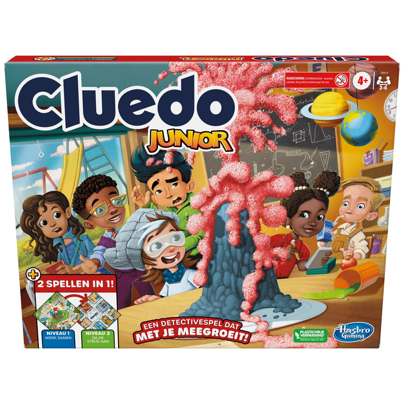 Cluedo Junior-Spiel, 2-seitiges Spielbrett, 2 Spiele in 1, Cluedo-Detektivspiel für jüngere Kinder, Brettspiele für Kinder, Junior-Spiele (Niederländische Version