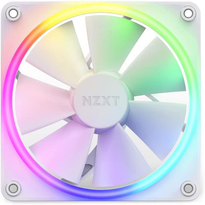 NZXT F120 RGB Fans - RF-R12SF-W1 - Advanced RGB Lighting Customization - Whisper Quiet Cooling - Single (RGB Fan & Controller REQUIRED & NOT INCLUDED) - 120mm Fan - White 120 mm Single pack White