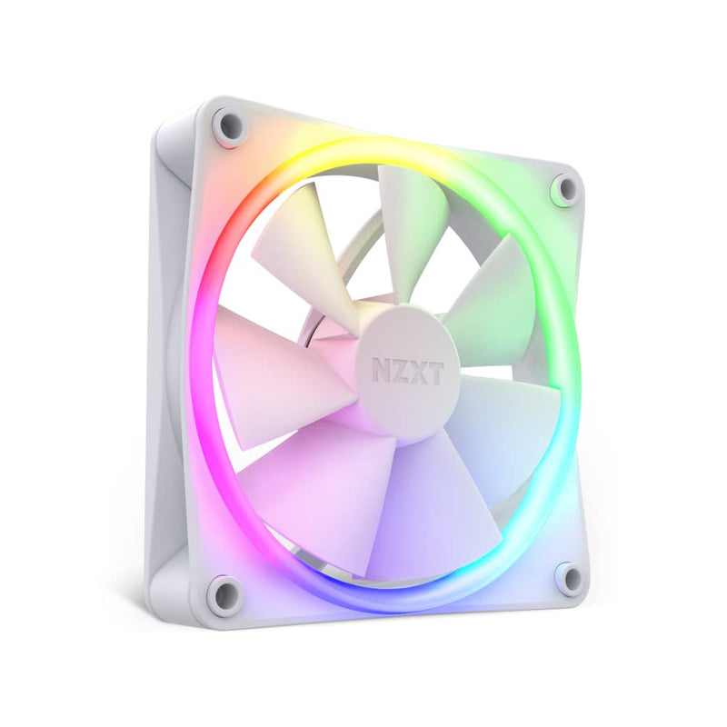 NZXT F120 RGB Fans - RF-R12SF-W1 - Advanced RGB Lighting Customization - Whisper Quiet Cooling - Single (RGB Fan & Controller REQUIRED & NOT INCLUDED) - 120mm Fan - White 120 mm Single pack White