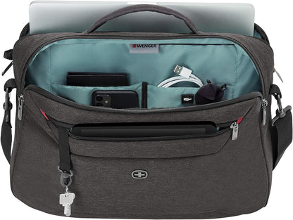 Wenger MX Commute Laptop Bag for Shoulder, Notebook up to 16 Inches, Tablet up to 10 Inches, Women Men, Business University School Travel, Heather Grey