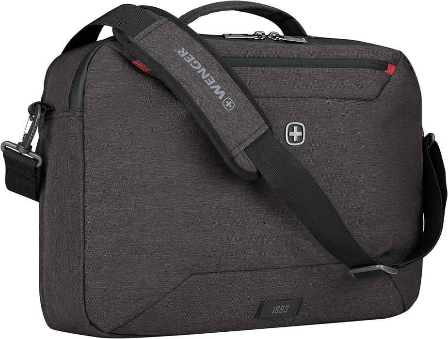 Wenger MX Commute Laptop Bag for Shoulder, Notebook up to 16 Inches, Tablet up to 10 Inches, Women Men, Business University School Travel, Heather Grey