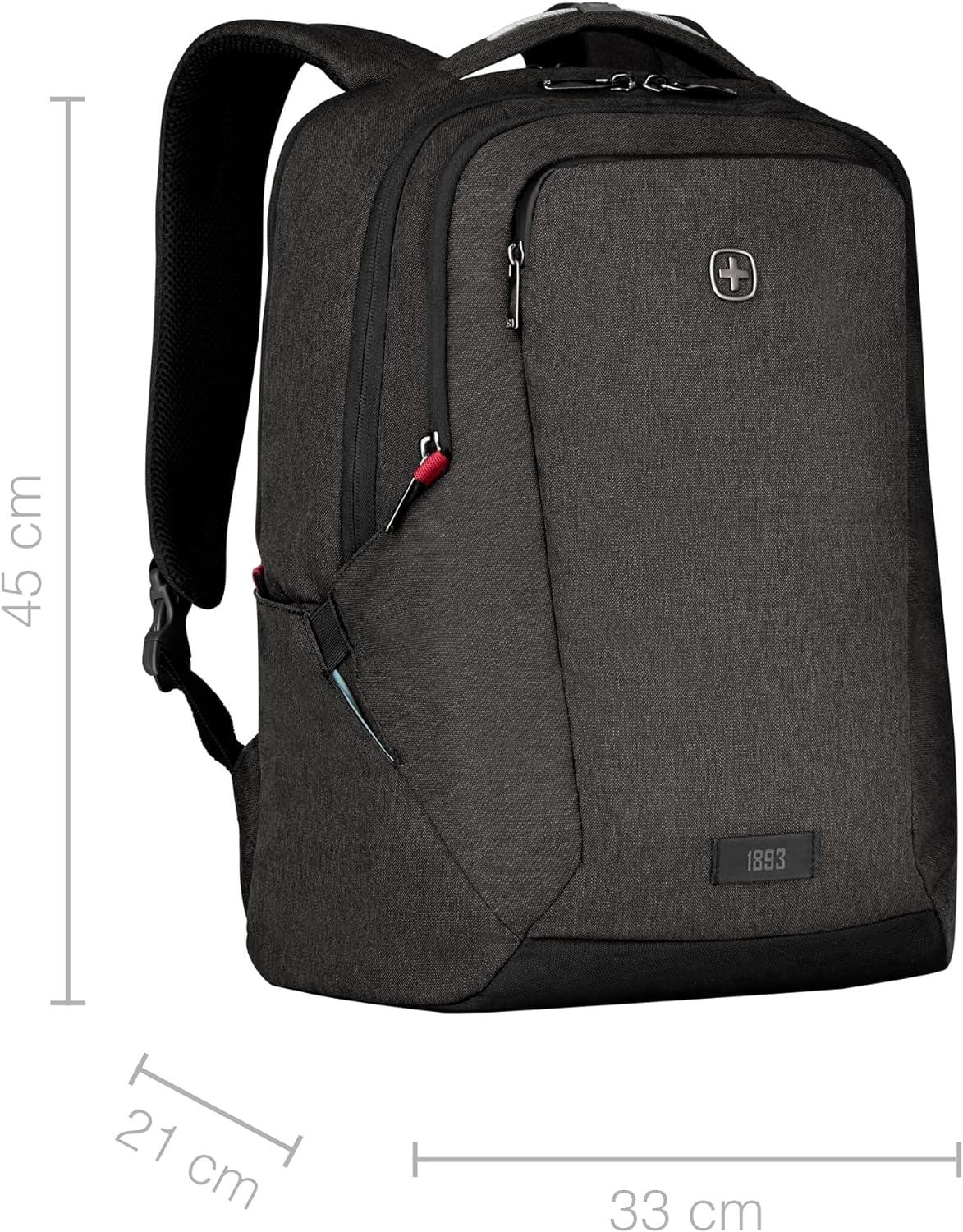 Wenger MX Mochila para portátil, portátil, tableta de hasta 10", mujer hombre, oficina universidad escuela viajes, gris