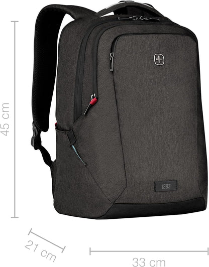 Wenger MX Mochila para portátil, portátil, tableta de hasta 10", mujer hombre, oficina universidad escuela viajes, gris