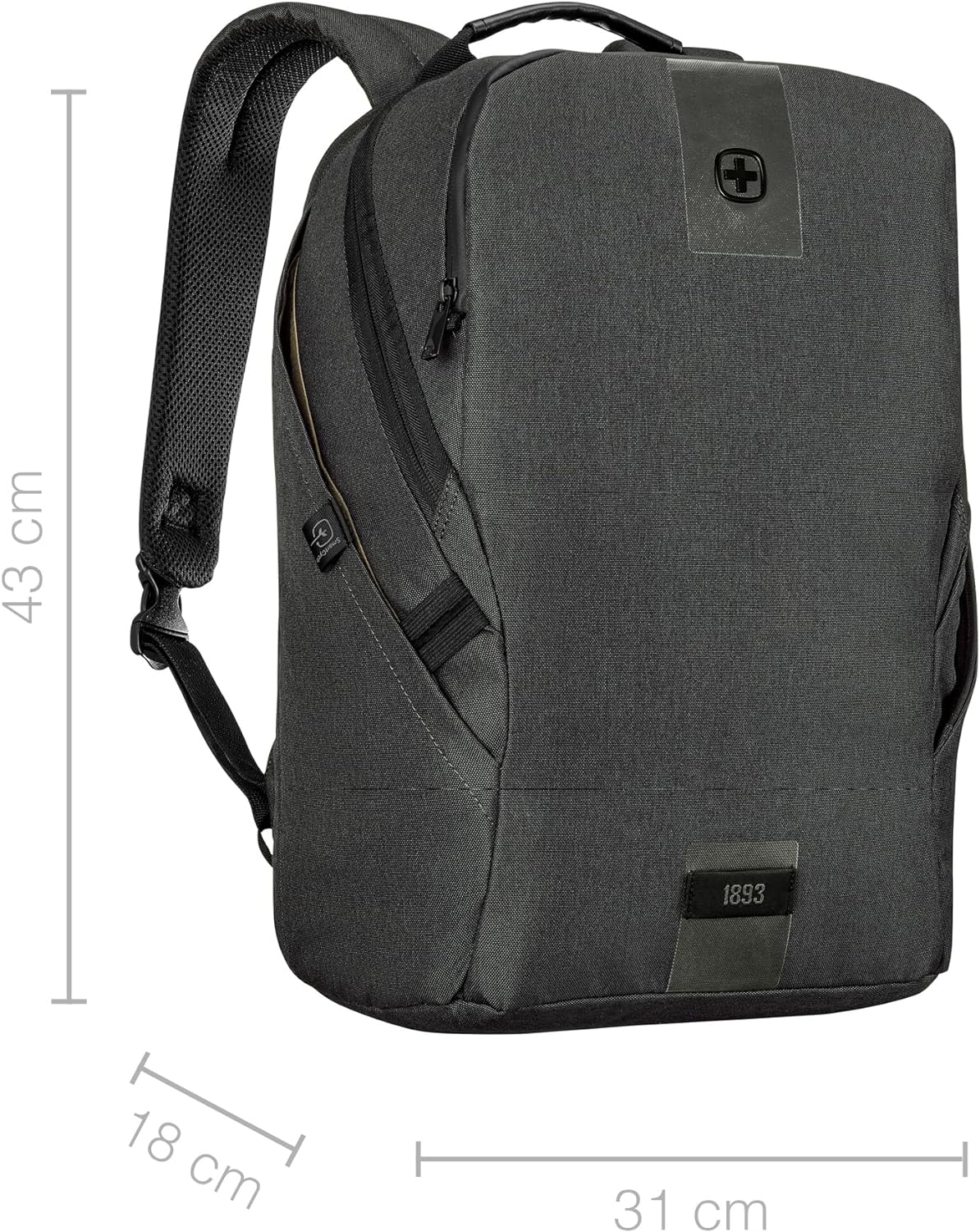 Wenger MX ECO Light, 16" Laptop Backpack with 10" Tabletpocket, Charcoal
