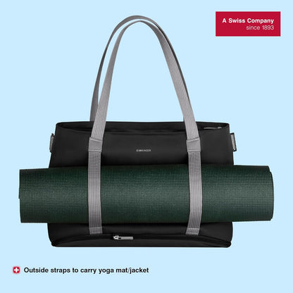 Wenger Motion Deluxe Tote - Chic Black, Lightweight and Durable Laptop Bag with Multiple Compartments for Work, School, or Travel, Water-Resistant, Ergonomic Design, Fits Laptops up to 16 Inches