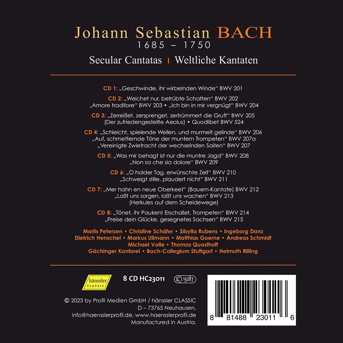 Johann Sebastian Bach: Secular Cantatas