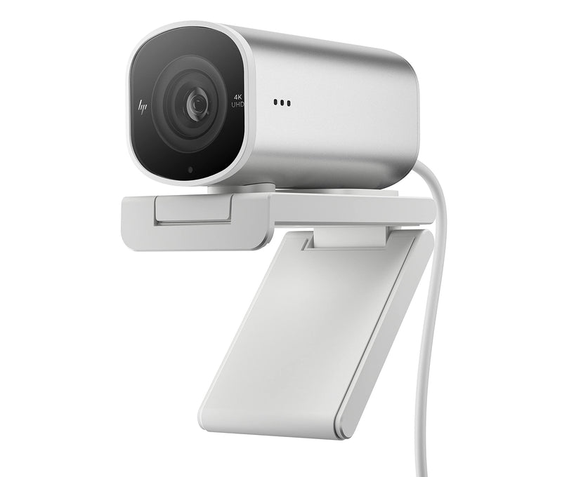 HP 960 HDR 4K Streaming Webcam - AI Enhanced, Automated Colour Correction and Focus, Dual Microphones, 360° Swivel, 90° Tilt, Magnetic Lens Privacy Cover, Flexible Mounting