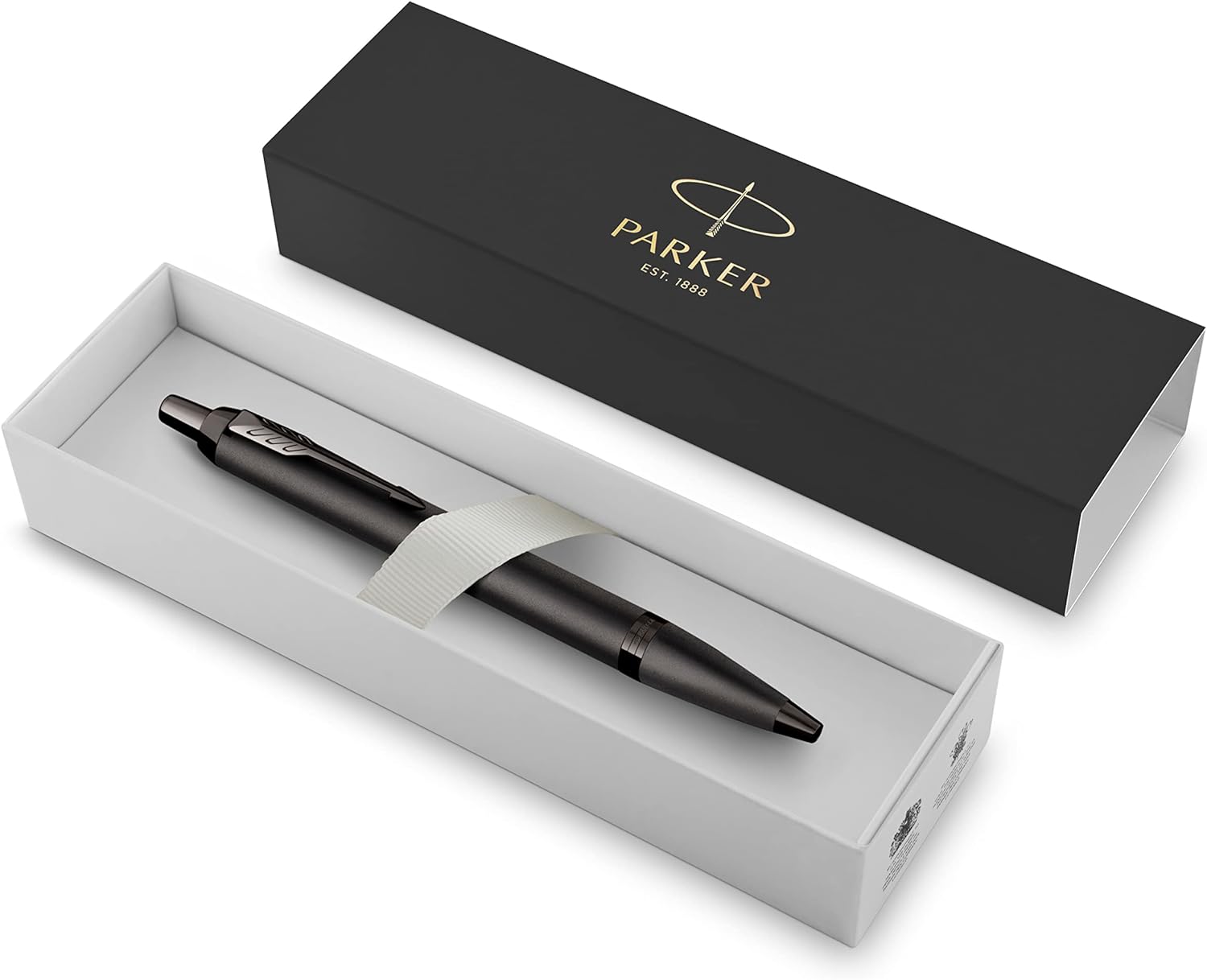 Parker IM Monochrome Ballpoint Pen | Gun Metal Finish and Trims | Medium Point with Blue Ink | Gift Box
