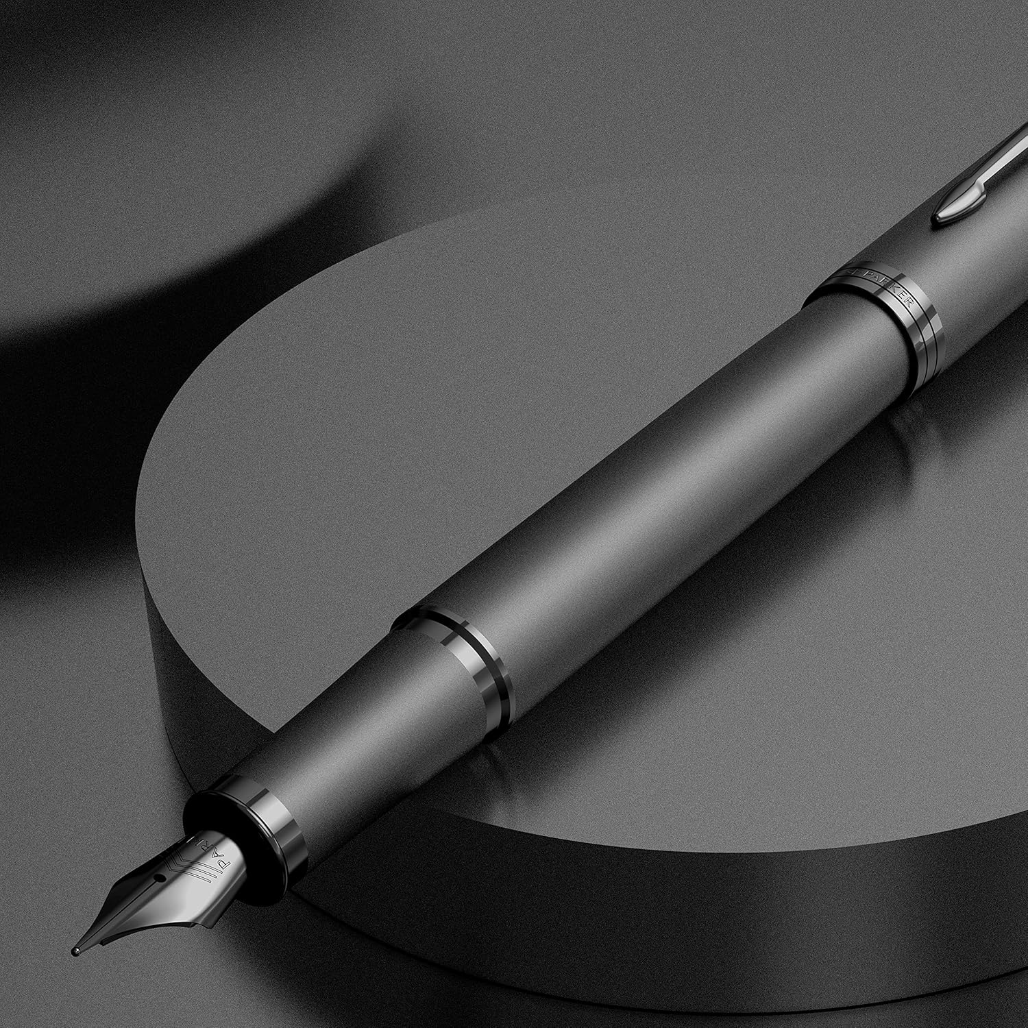Parker IM Monochrome Ballpoint Pen | Gun Metal Finish and Trims | Medium Point with Blue Ink | Gift Box