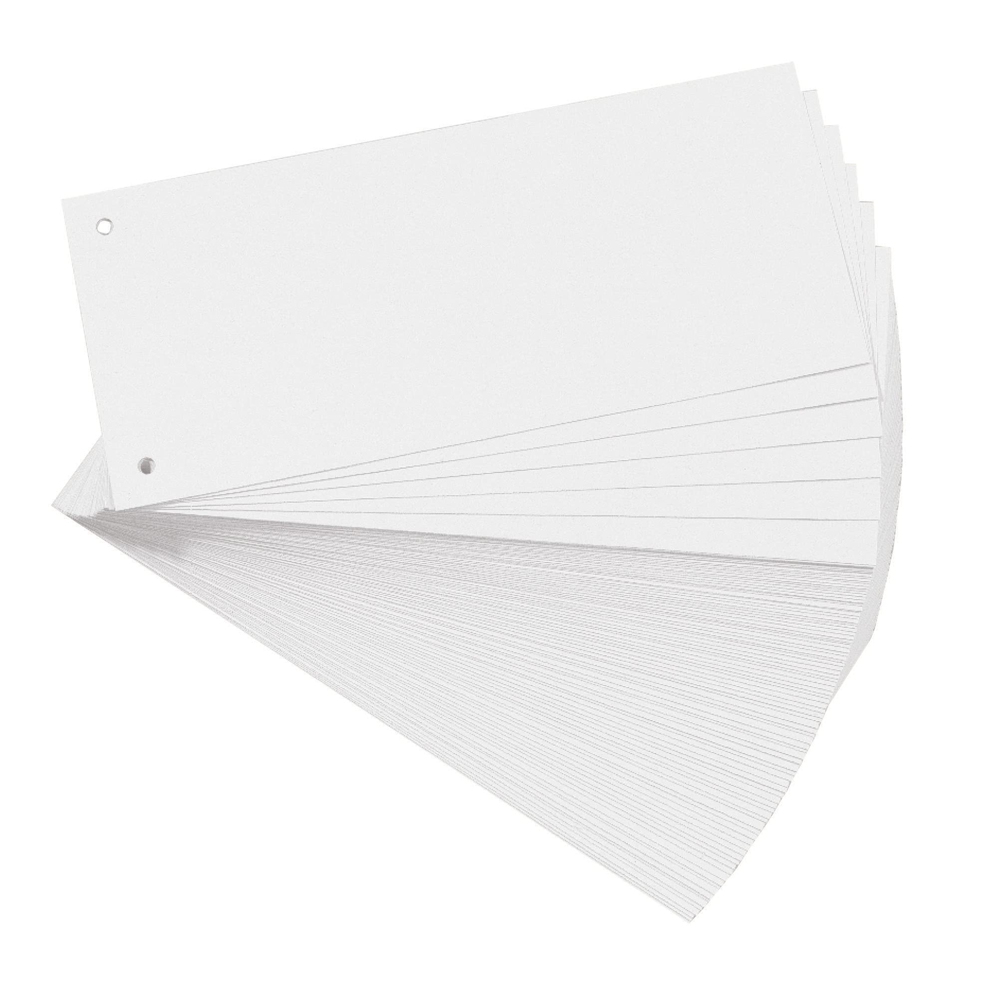 Exacompta - Ref 13305B - Bristol Card Punched Dividers (Pack of 100) - 105 x 240mm, 180gsm Paper, 2-Hole Punched, Horizontal, Organise A4 Documents - White Colour White Bristol Card