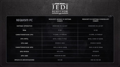 Star Wars Jedi: Survivor PCWin | Codice incluso nella confezione | Videogiochi | Italiano PC Standard