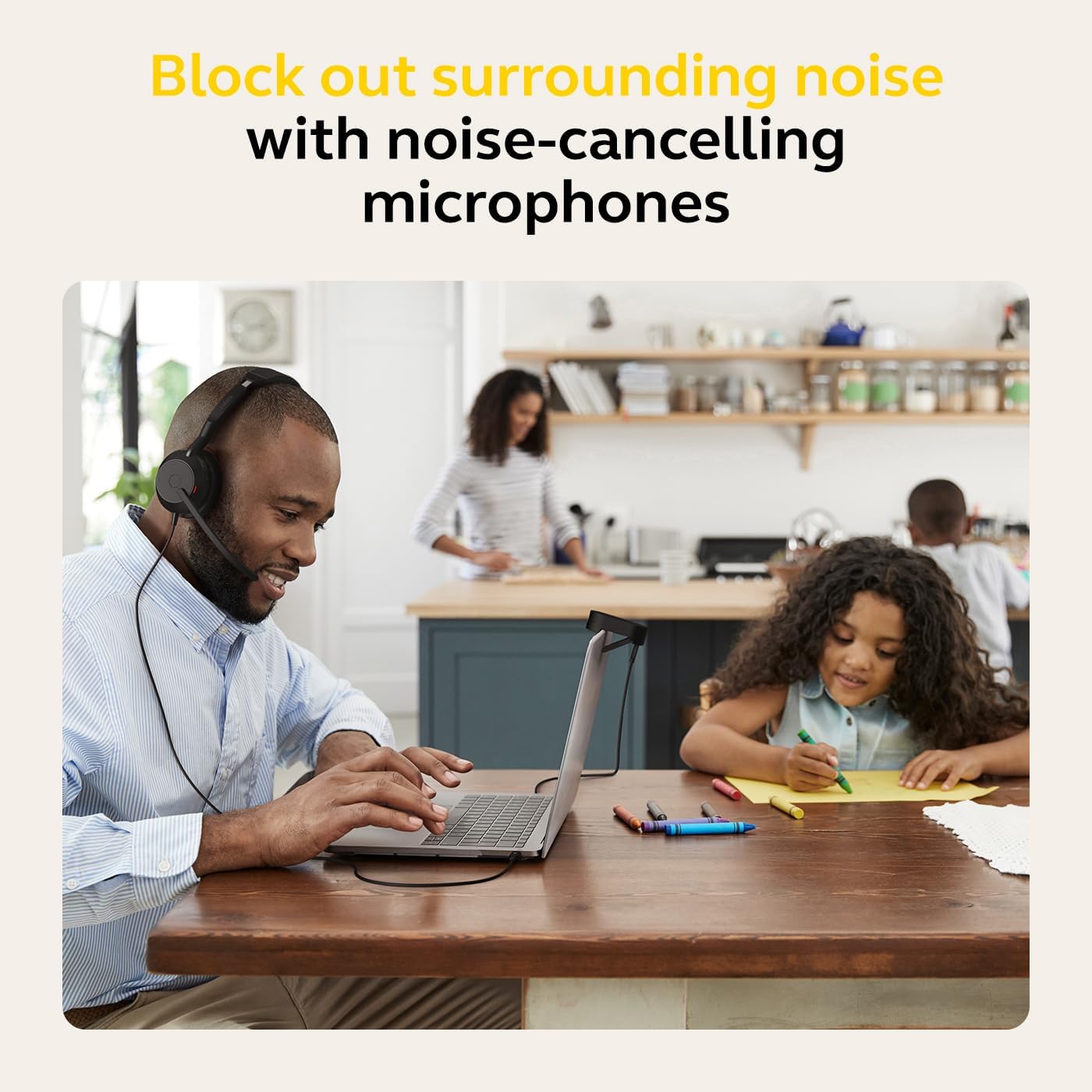 Jabra Evolve2 50 Wired Mono Headset Air Comfort Technology, Noise-cancelling Mics, and Active Noise Cancellation - MS Teams Certified, Works with All Other Platforms - Black