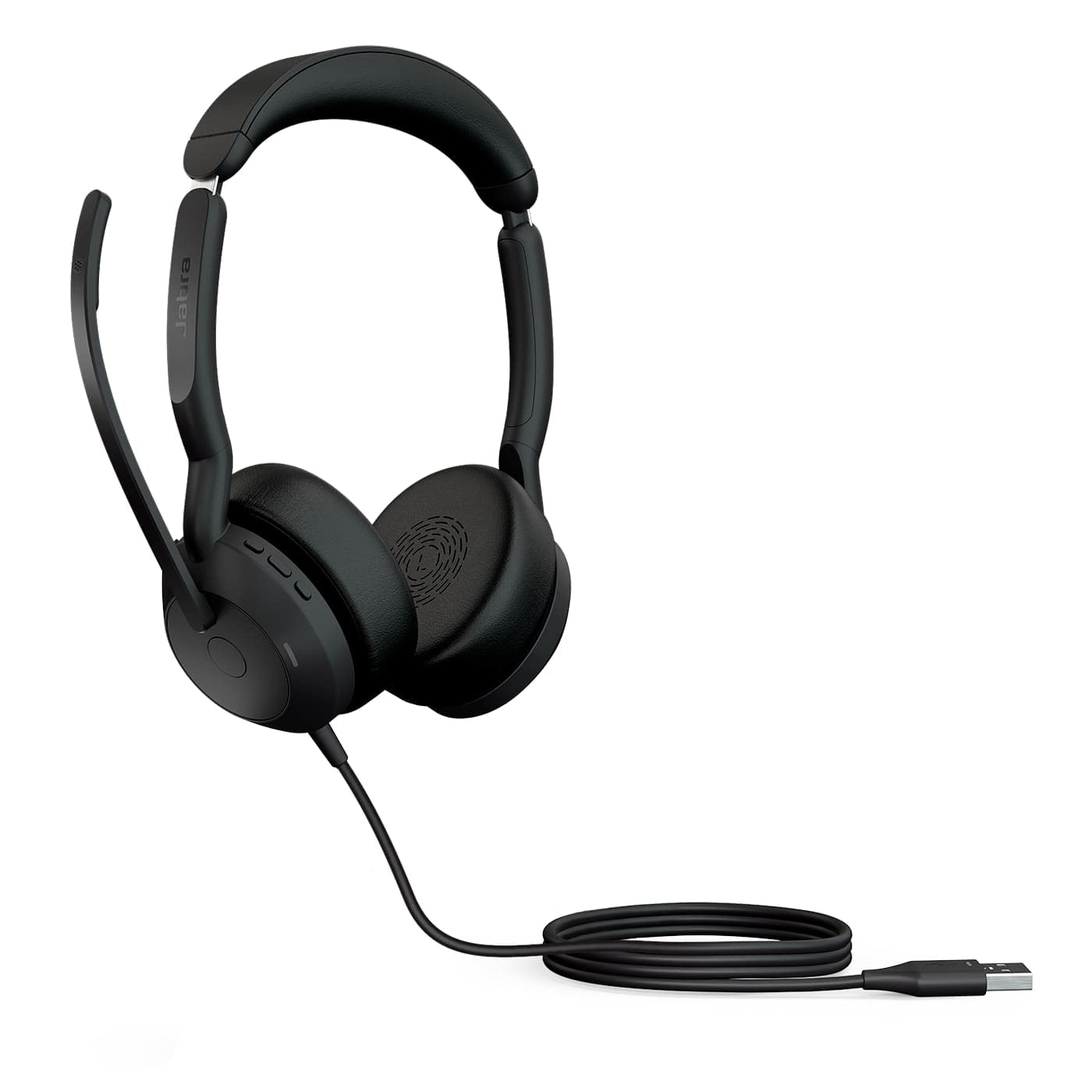 Jabra Evolve2 50 Cuffie Stereo cablate con Jabra Air Comfort, microfoni con cancellazione del rumore, cancellazione attiva del rumore - Per tutte le principali piattaforme UC, Zoom, Google Meet - Nero